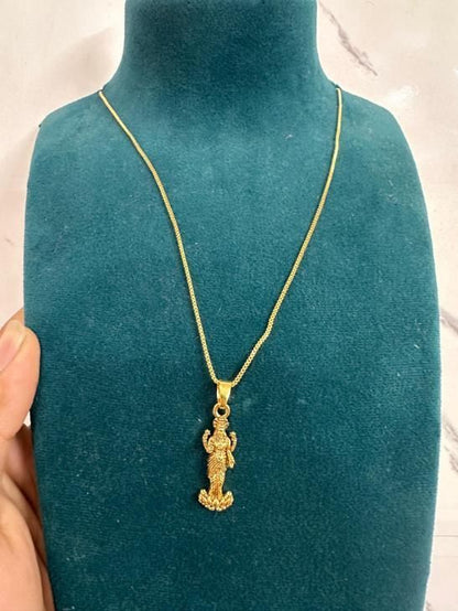 Gold Plated Laxmi Mataji Pendant with Chain